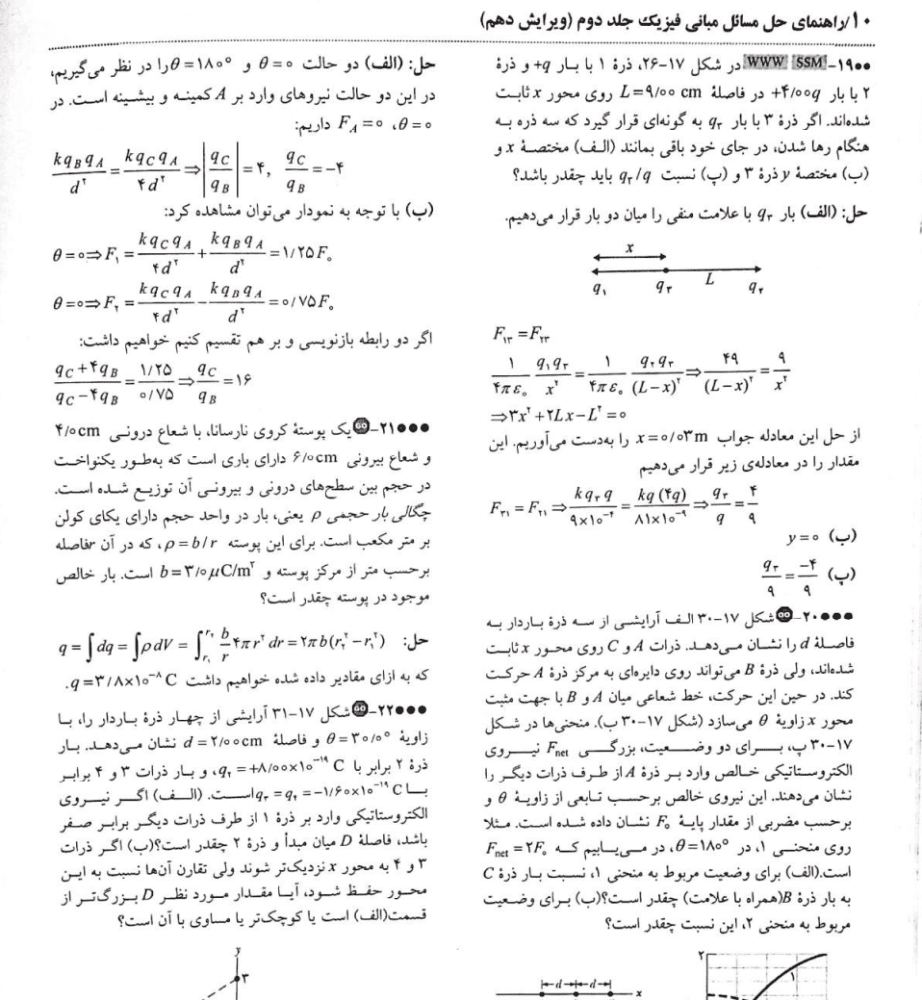 دانلود حل المسائل فیزیک هالیدی جلد دوم ویرایش 10 فارسی
